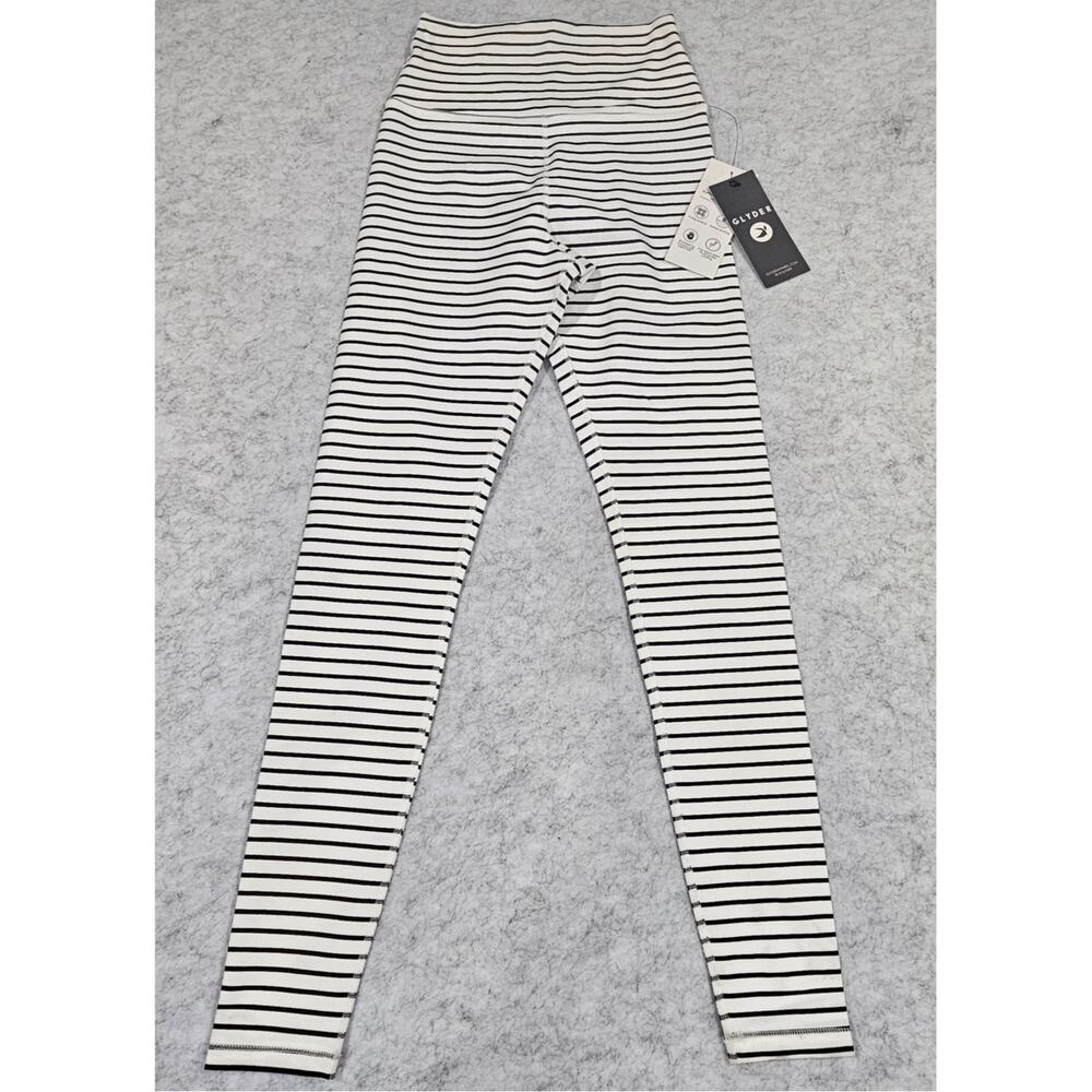 Glyder High Power II, Black White Stripe Leggings, Forma101, Soft, NEW, Sz XS